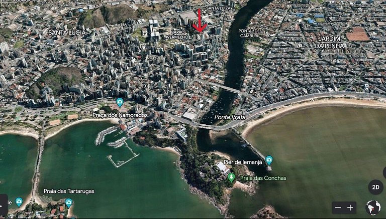 Apartamento Airbnb com garagem perto da Praia do Canto